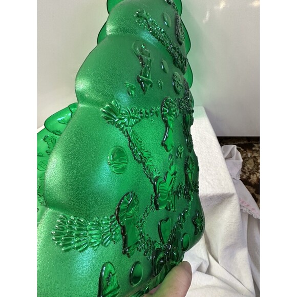 Vintage 3 PC  plastic Christmas Serving Tray Set 3 Green Christmas tree Trays - Picture 4 of 10